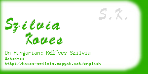 szilvia koves business card